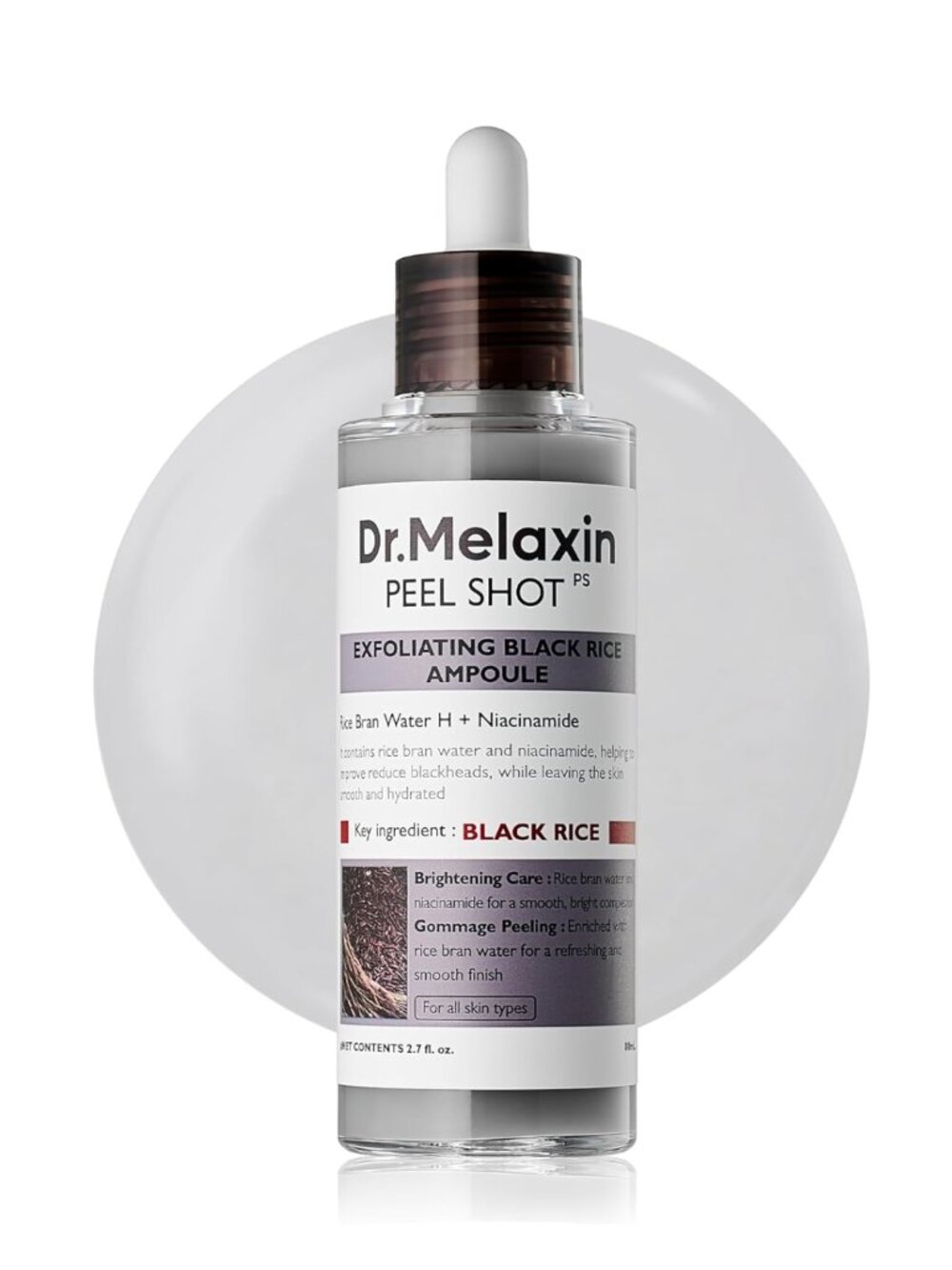 NEW Dr.Melaxin Peel Shot Black Rice Exfoliating Ampoule 2.7 oz